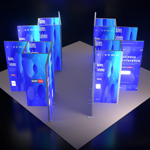 Exhibidor modular de luz SEG de 10 pies para ferias comerciales - Modelo 1