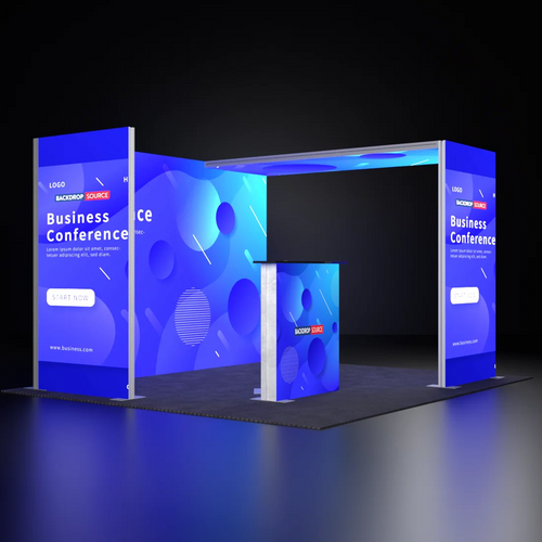 Exhibidor modular de luz SEG de 10 pies para ferias comerciales - Modelo 3