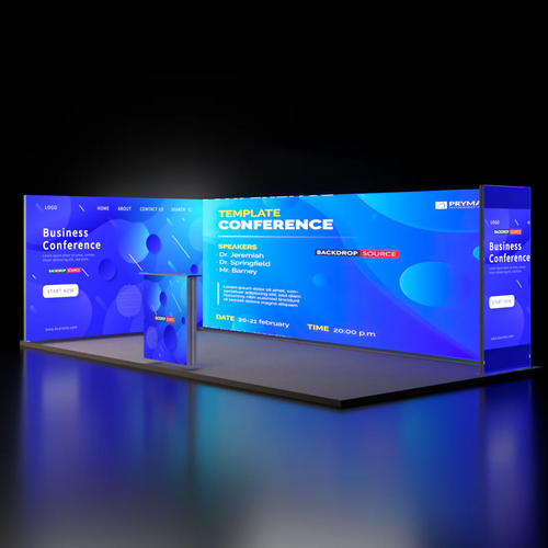 Exhibidor modular de luz SEG de 10 pies para ferias comerciales - Modelo 1