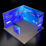 Exhibidor modular de luz SEG de 10 pies para ferias comerciales - Modelo 1