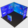 Exhibidor modular de luz SEG de 10 pies para ferias comerciales - Modelo 1