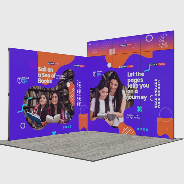 Exhibidor modular de luz SEG de 10 pies para ferias comerciales - Modelo 1