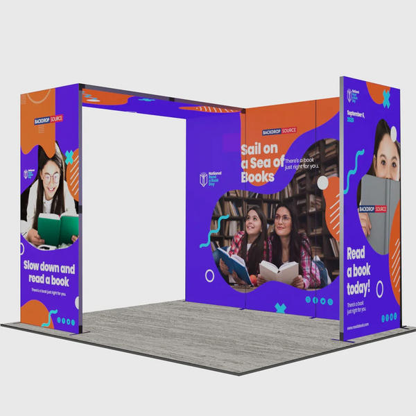 Exhibidor modular de luz SEG de 10 pies para ferias comerciales - Modelo 1