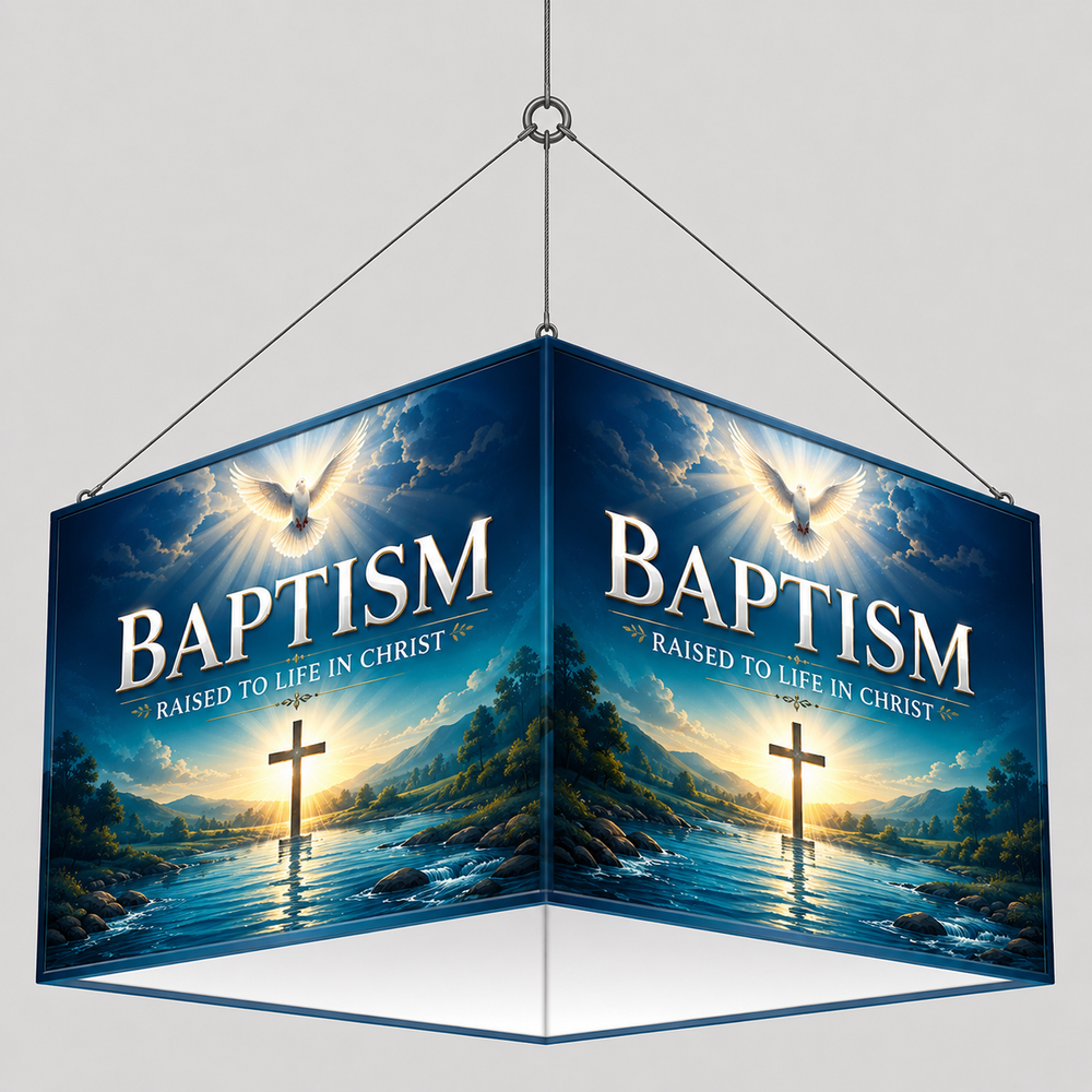 Church Lobby Square Hanging Banner