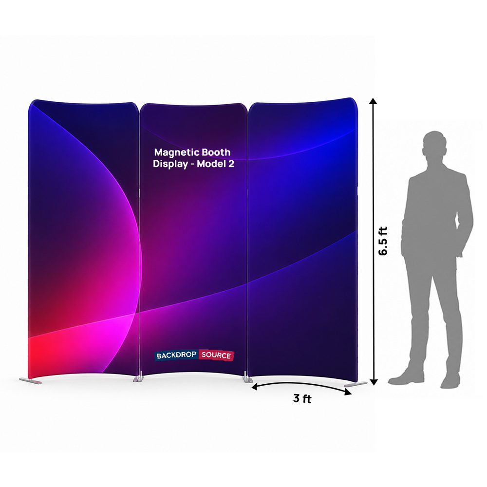 Magnetic Fabric Booth Display - Model 2 (6.5 x 6.5ft)
