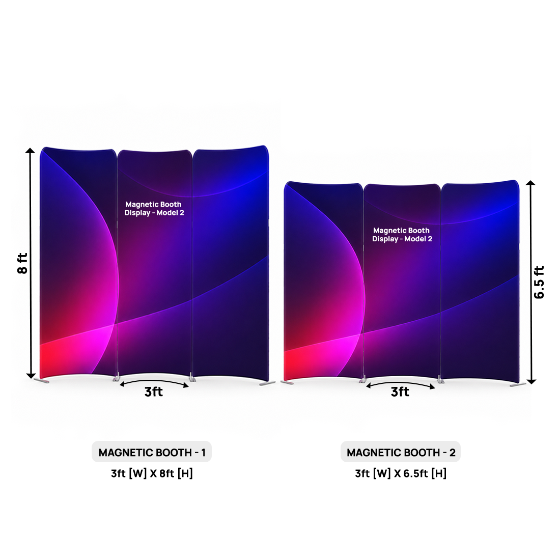 Magnetic Fabric Booth Display - Model 2 (6.5 x 6.5ft)