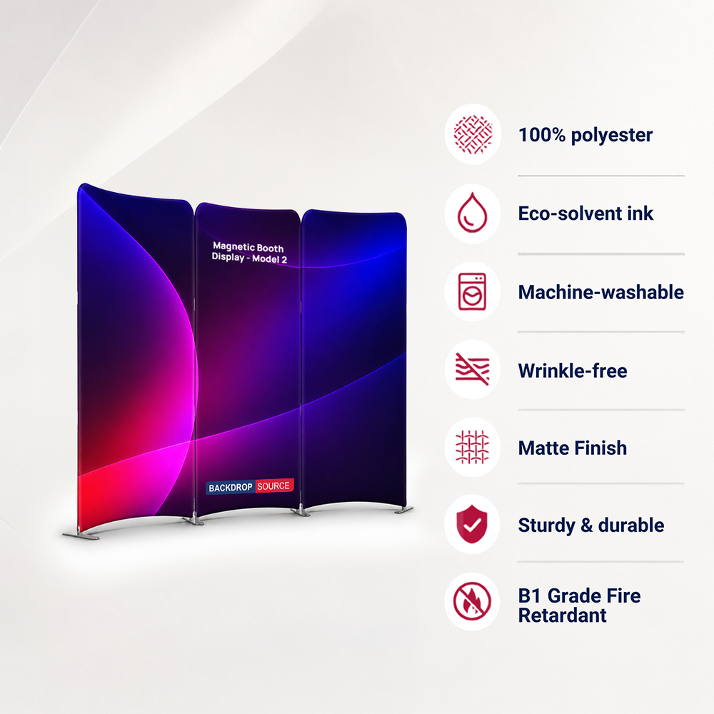Magnetic Fabric Booth Display - Model 2 (6.5 x 6.5ft)