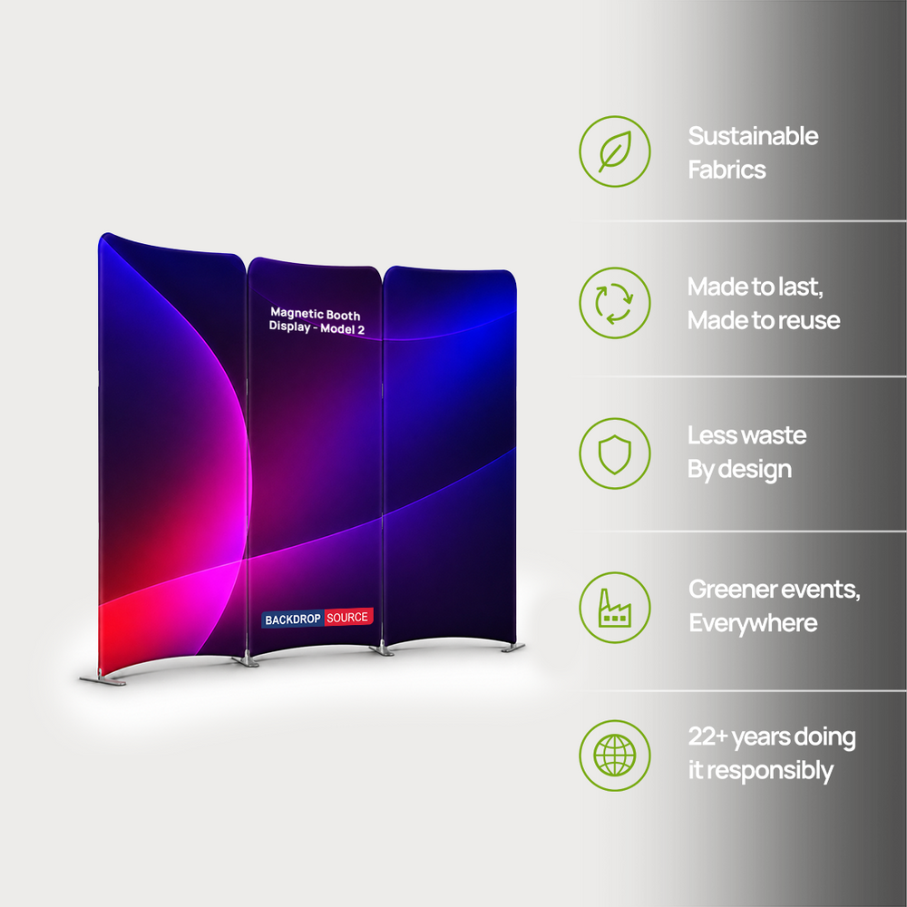 Magnetic Fabric Booth Display - Model 2 (6.5 x 6.5ft)