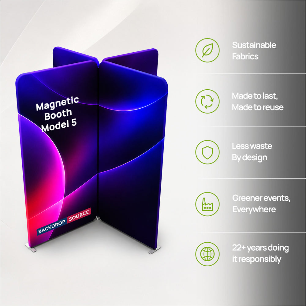 Magnetic Fabric Booth Display - Model 5 (6.5 x 6.5ft)