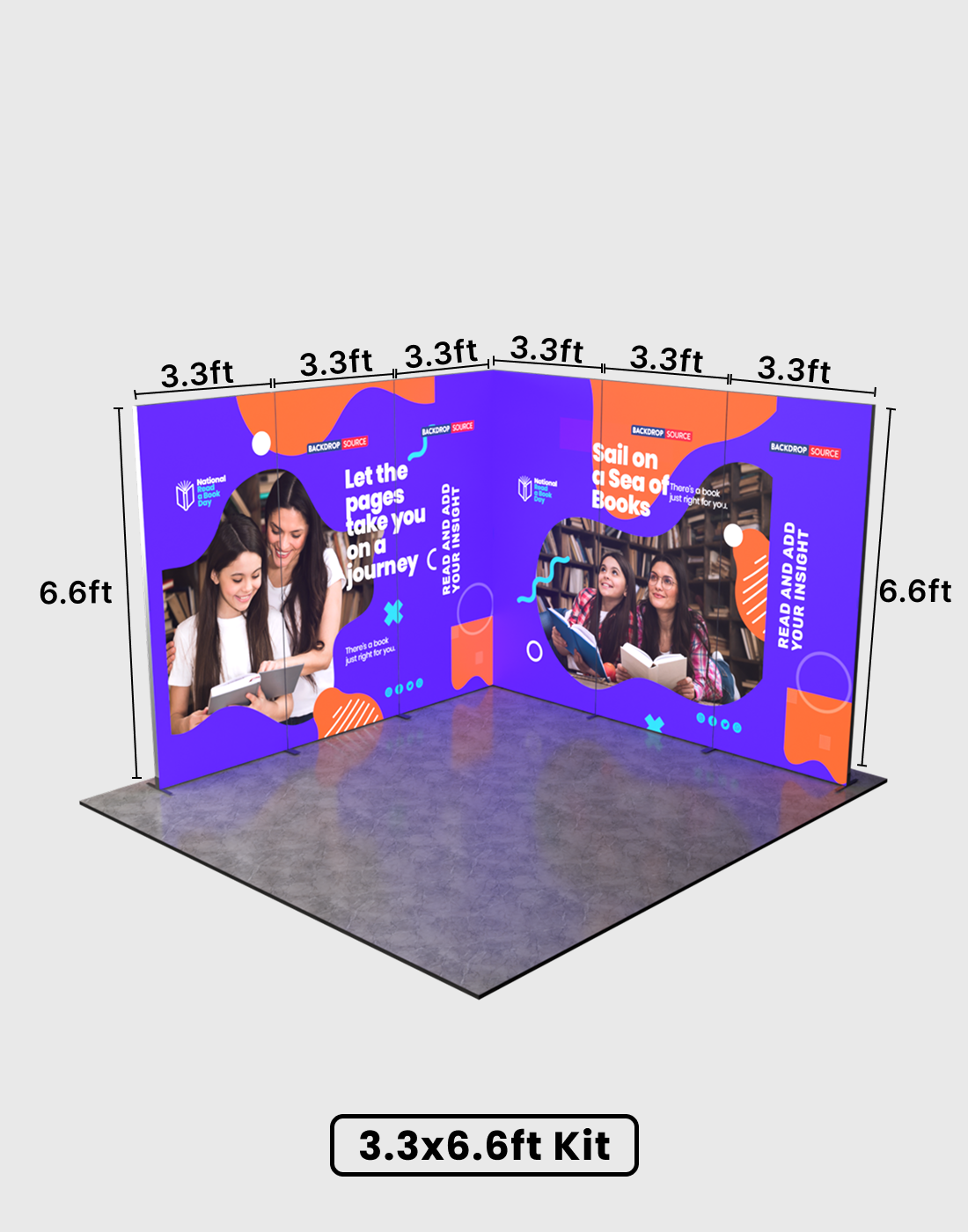 Espositore modulare SEG Lightbox da 10 piedi per fiere - Modello 1