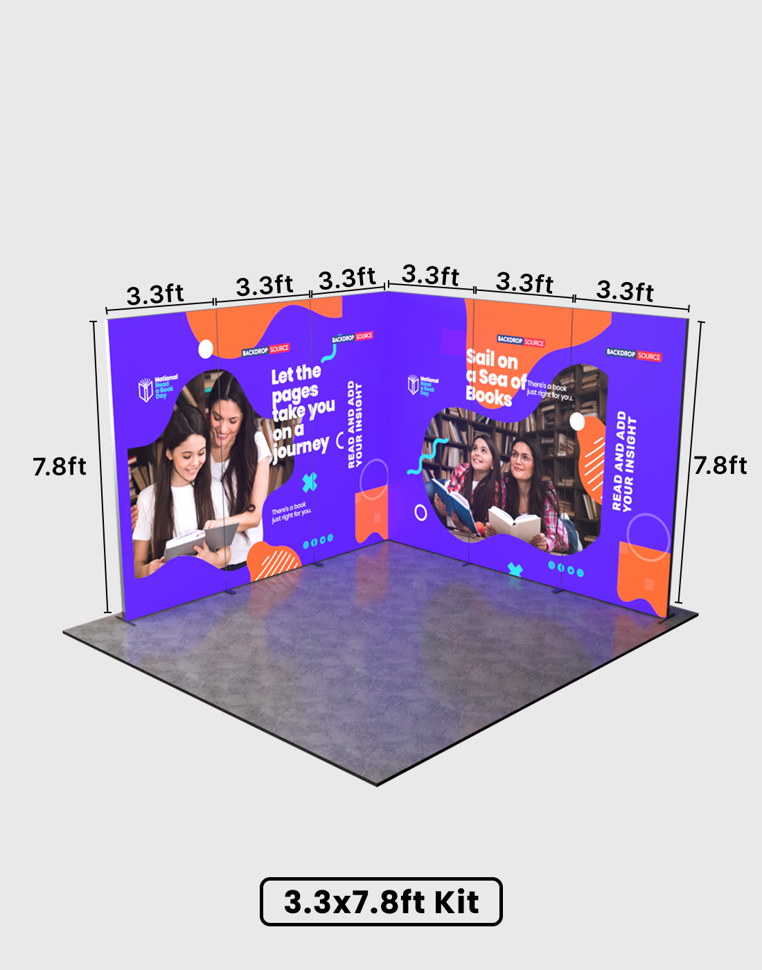 Espositore modulare SEG Lightbox da 10 piedi per fiere - Modello 1