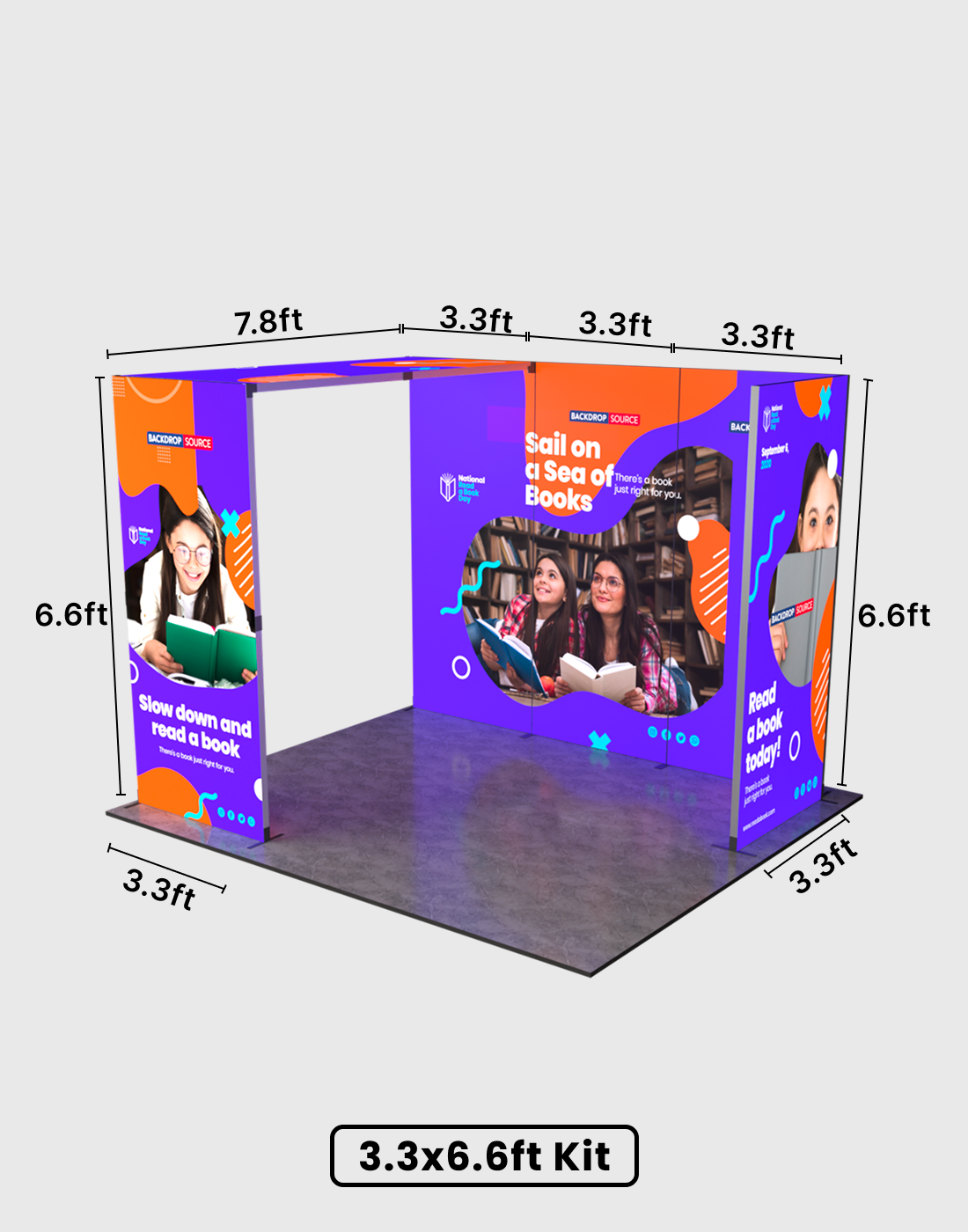 Espositore modulare SEG Lightbox da 10 piedi per fiere - Modello 1