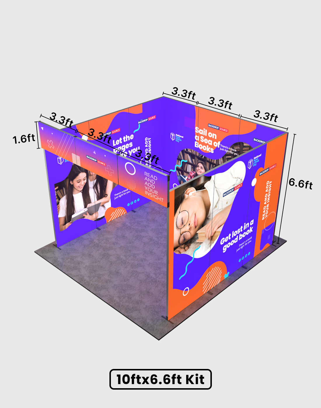 Espositore modulare SEG Lightbox da 10 piedi per fiere - Modello 1