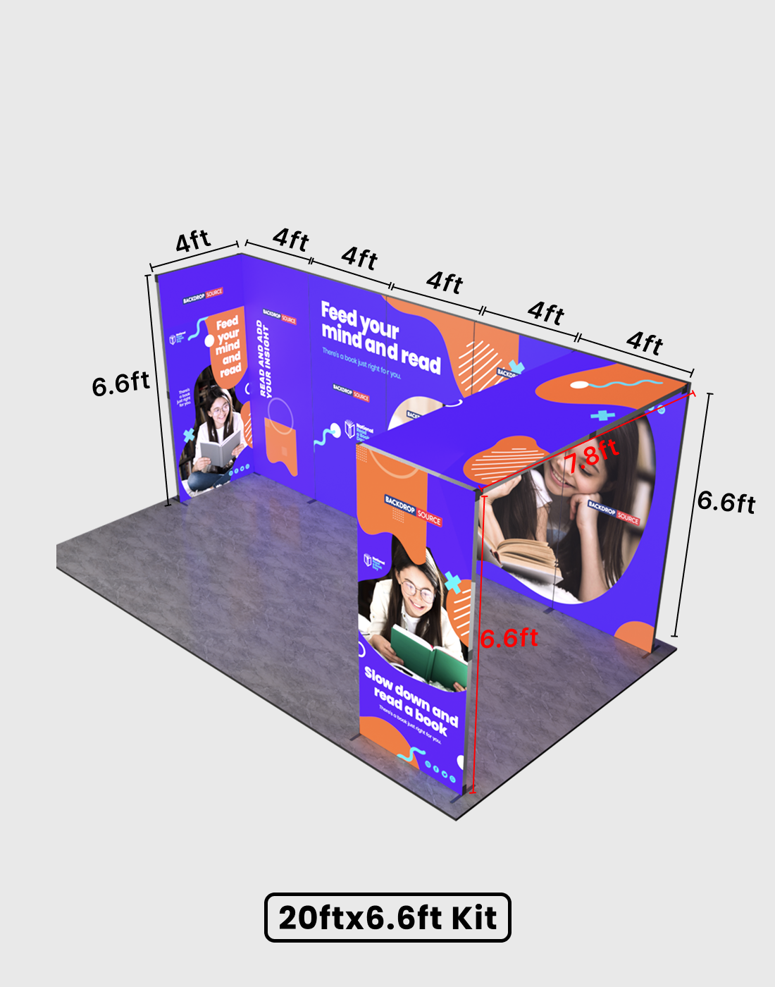 Espositore modulare SEG Lightbox da 10 piedi per fiere - Modello 1