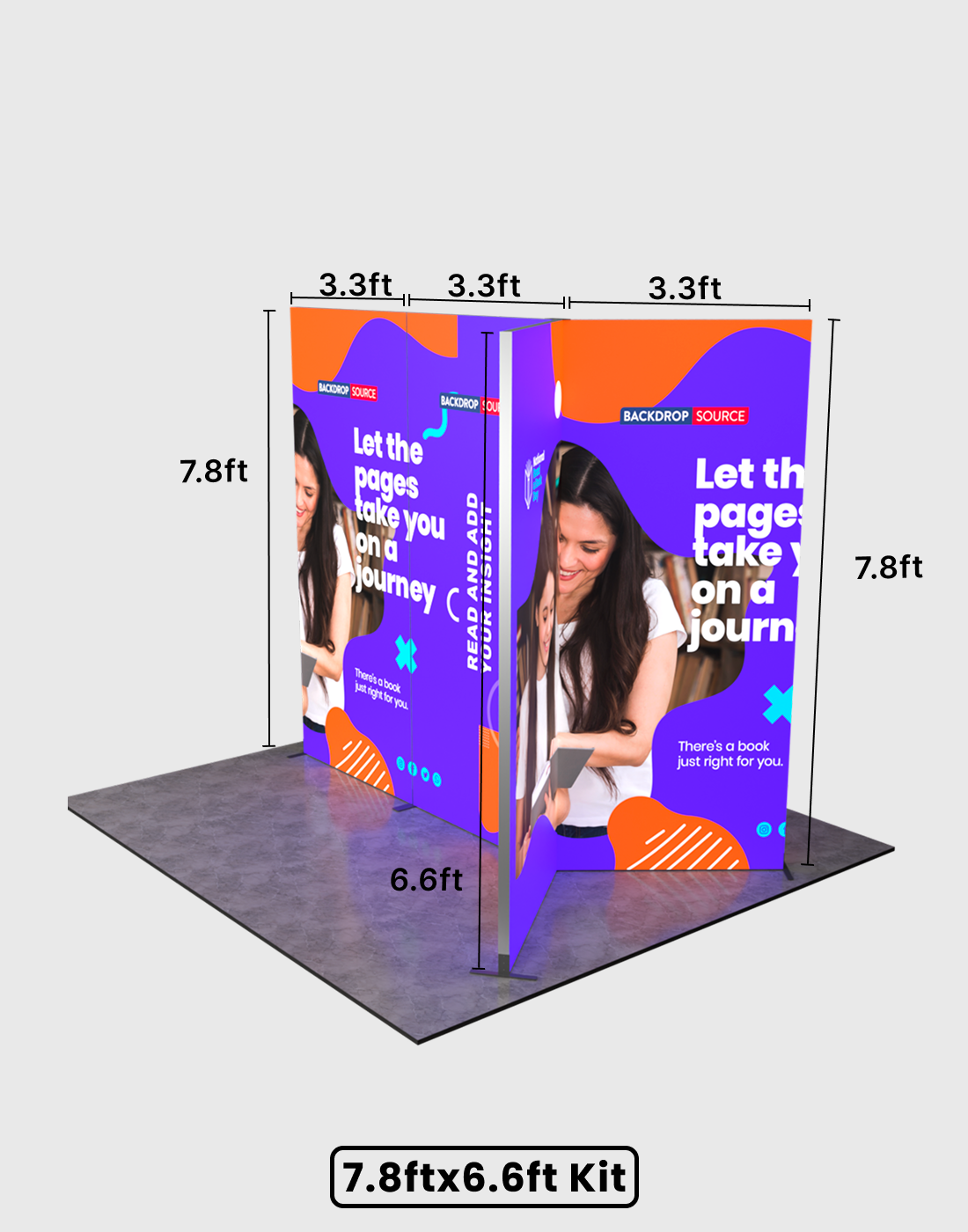 Espositore modulare SEG Lightbox da 10 piedi per fiere - Modello 1