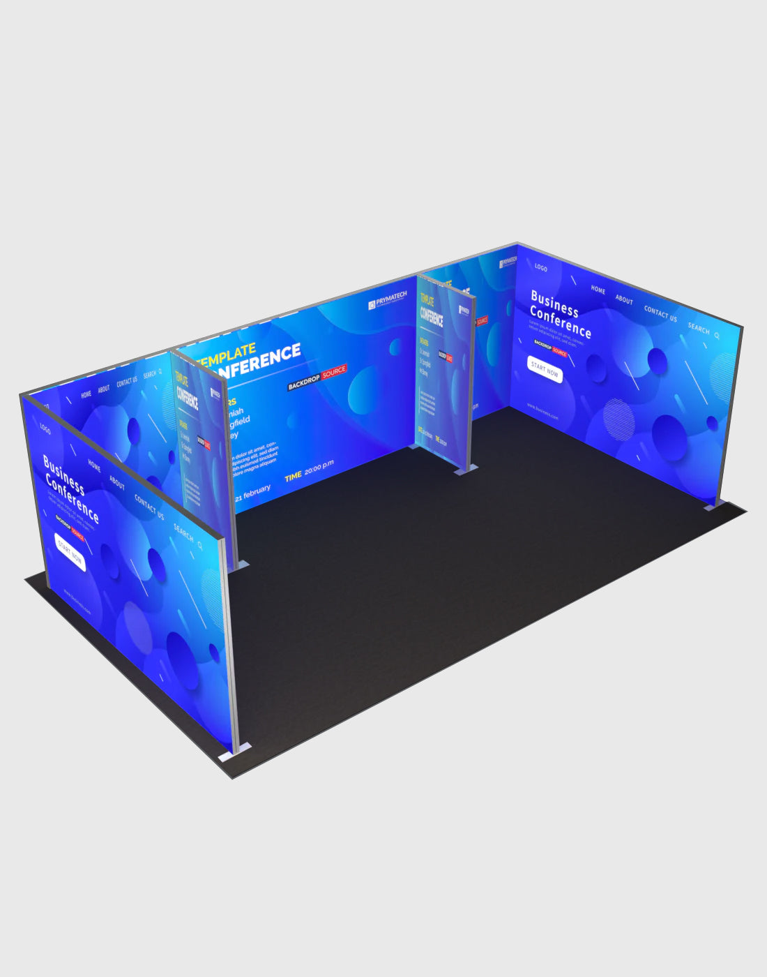 Espositore modulare SEG Lightbox da 10 piedi per fiere - Modello 1