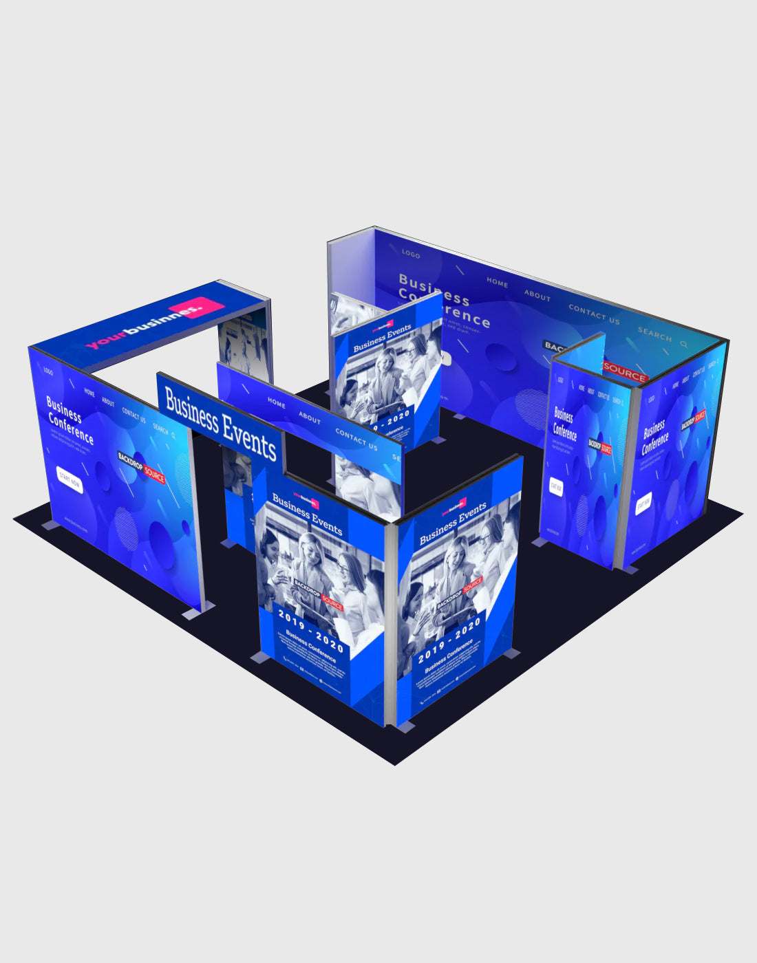 Espositore modulare SEG Lightbox da 10 piedi per fiere - Modello 1