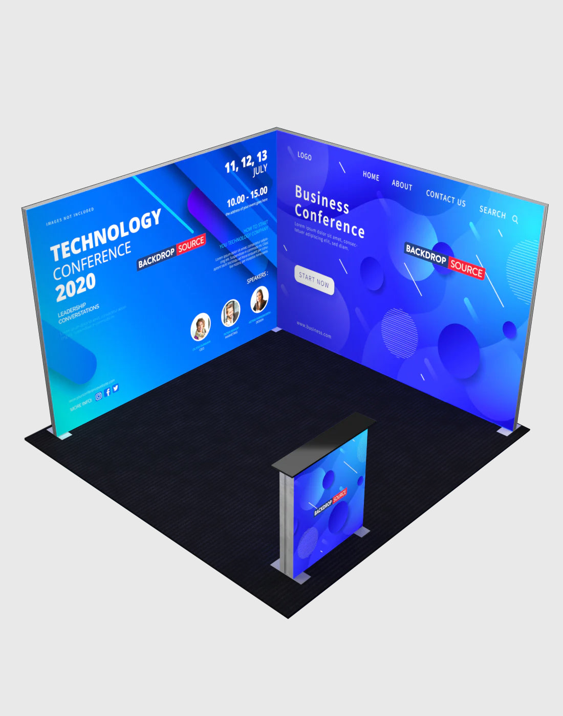 Espositore modulare SEG Lightbox da 10 piedi per fiere - Modello 4