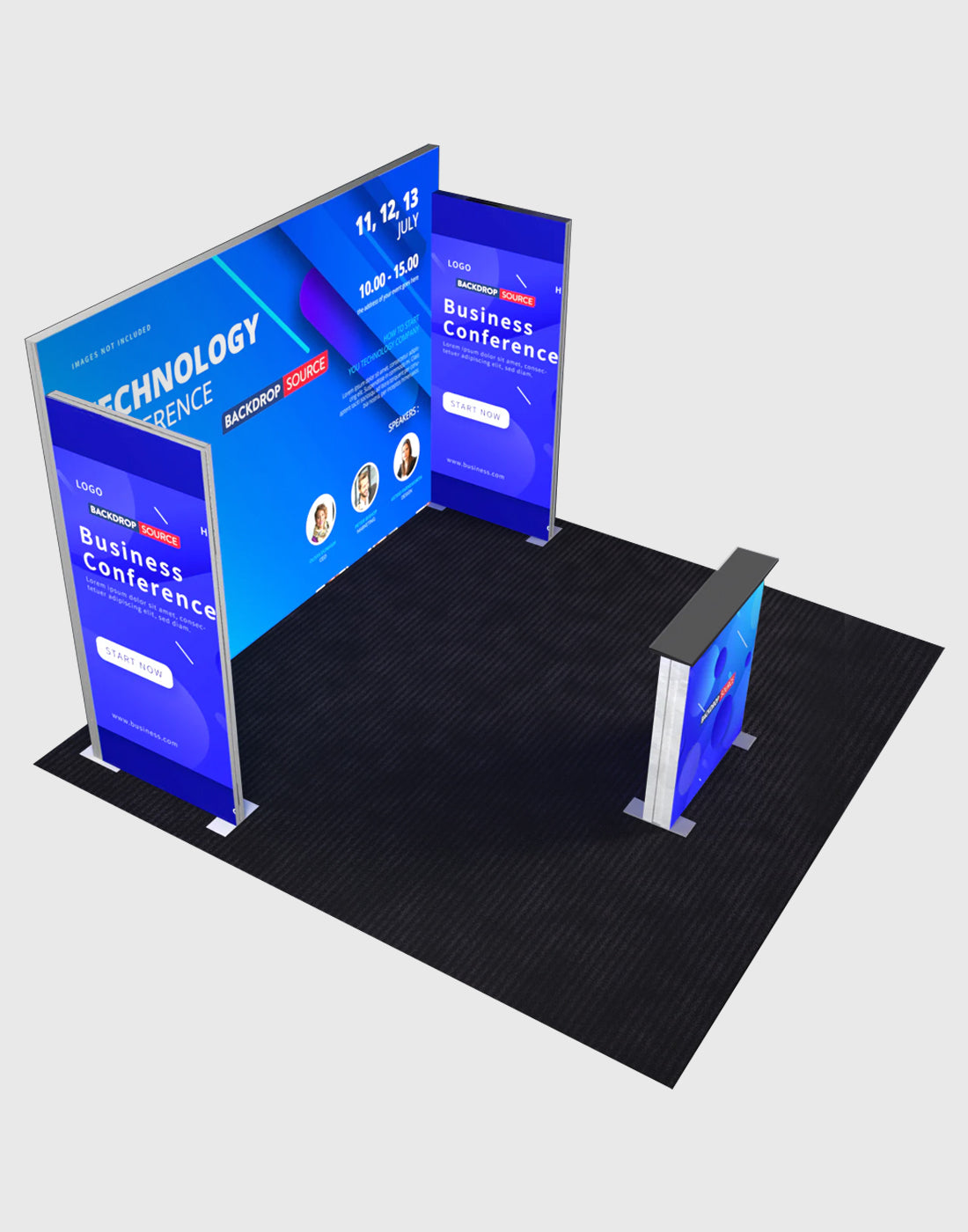 Espositore modulare SEG Lightbox da 10 piedi per fiere - Modello 1