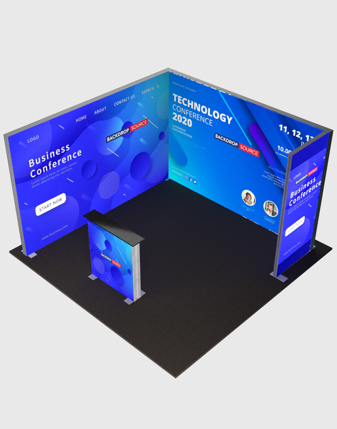 Espositore modulare SEG Lightbox da 10 piedi per fiere - Modello 1