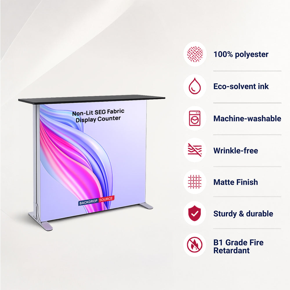 Non-Lit SEG Fabric Display Counter – 3.3ft Height