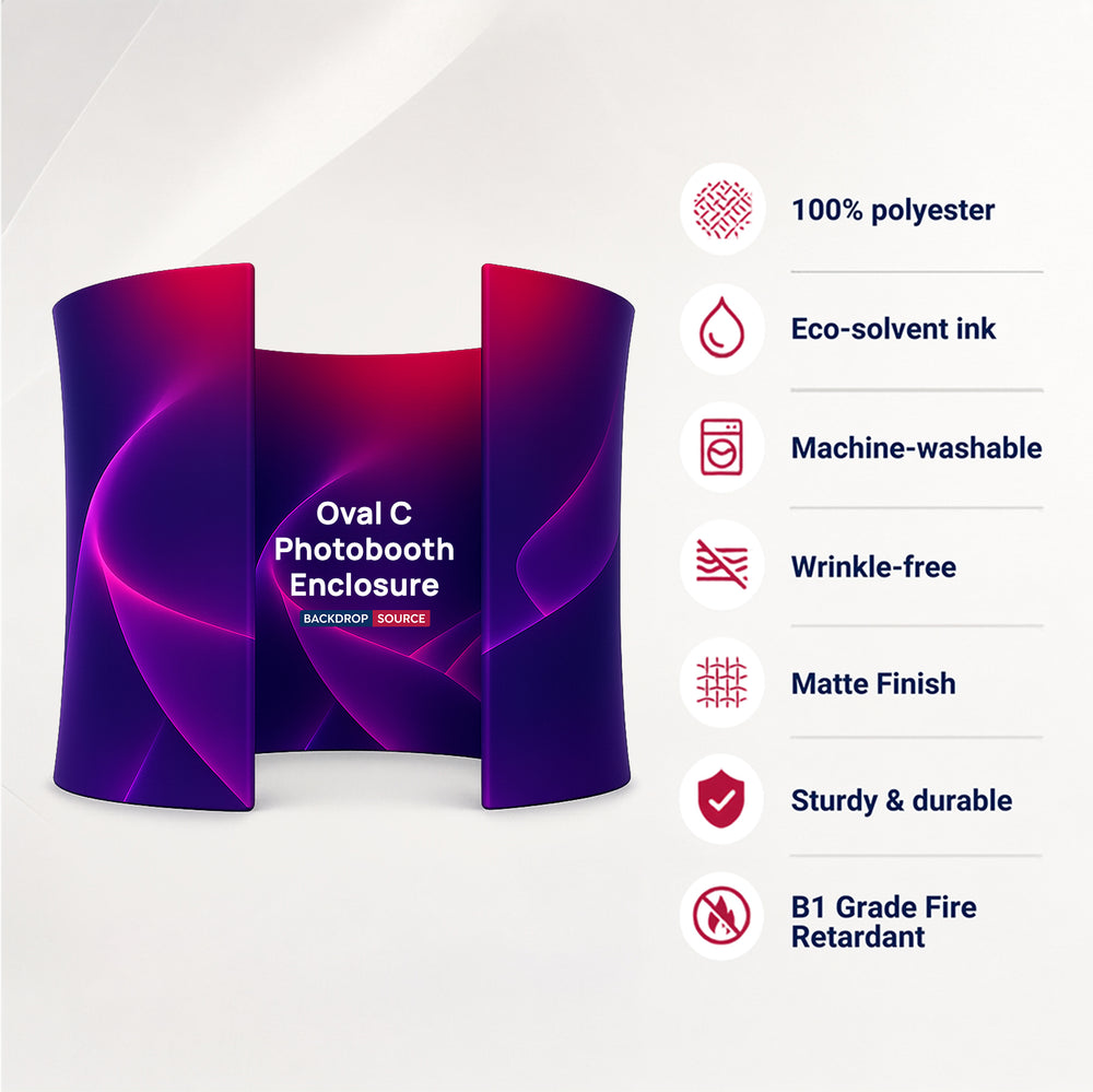 Oval C Fabric Photobooth Enclosure