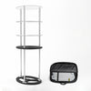 Oval Fabric Display Counter with Acrylic Triple Shelves