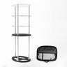 Oval Fabric Display Counter with Acrylic Triple Shelves