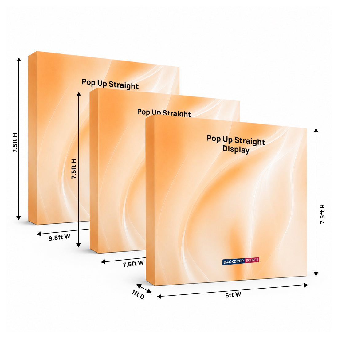 Portable Straight Fabric Pop-Up Wall