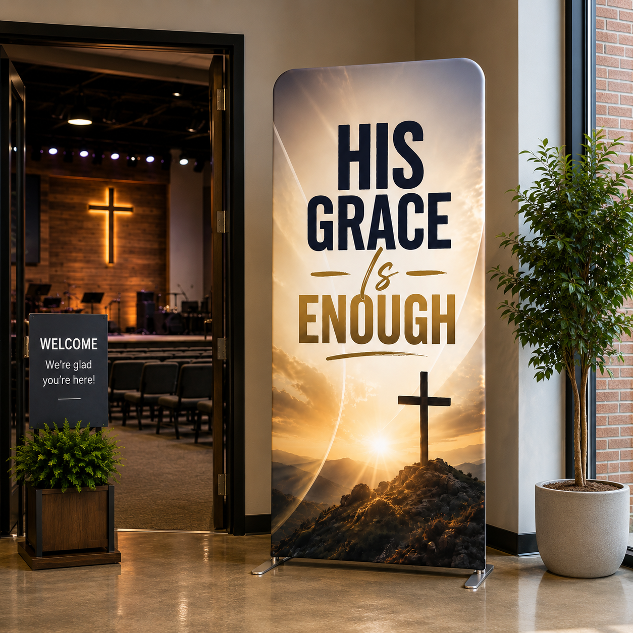 Church Portable 7.5ft Worship Backdrop