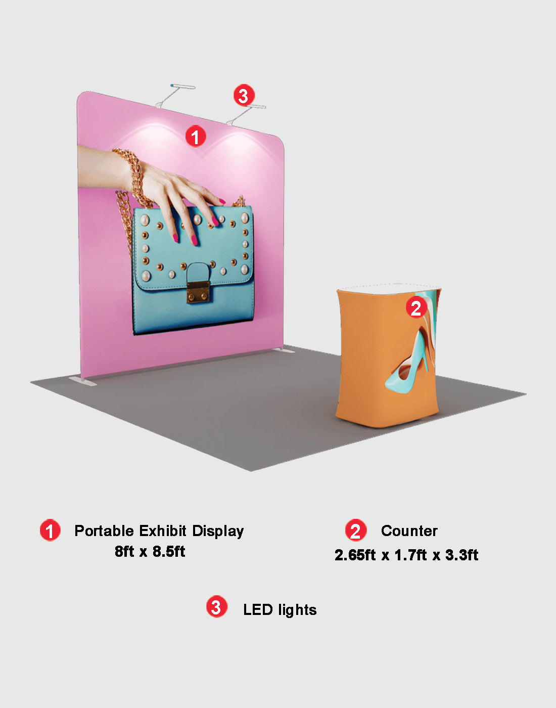 Portable Exhibit Display 10ft - Model 9 - Backdropsource