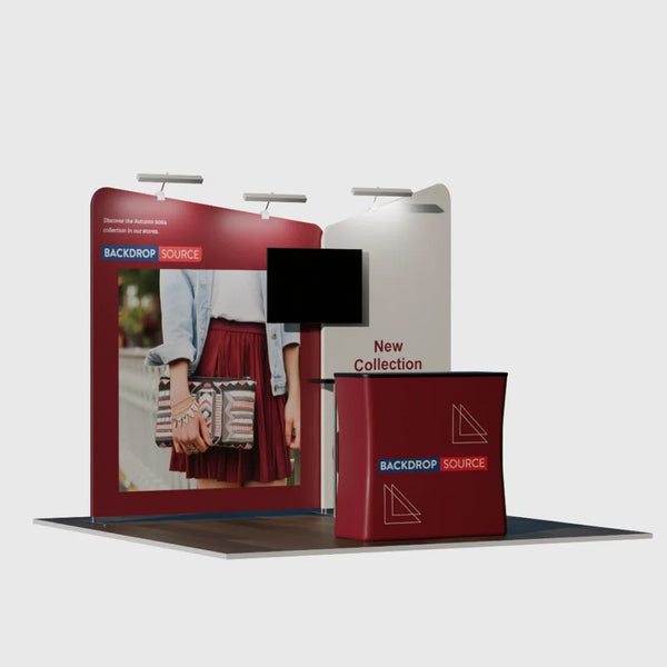 Kit de exposición inclinada para stands de 10 pies de ancho