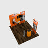 10ft Wide Premium Modular Exhibition Booth Kit with TV Display