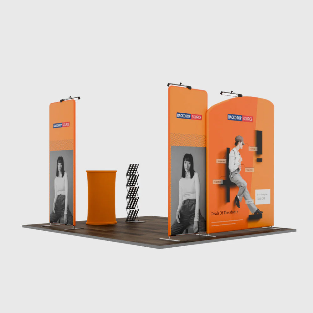 10ft Wide Premium Modular Exhibition Booth Kit with TV Display