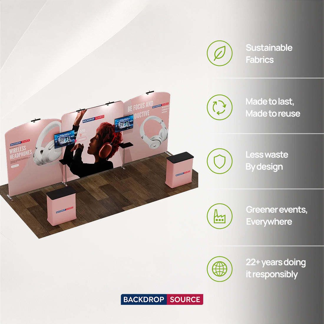 Portable Exhibit Display 20ft x 10ft - Model 10