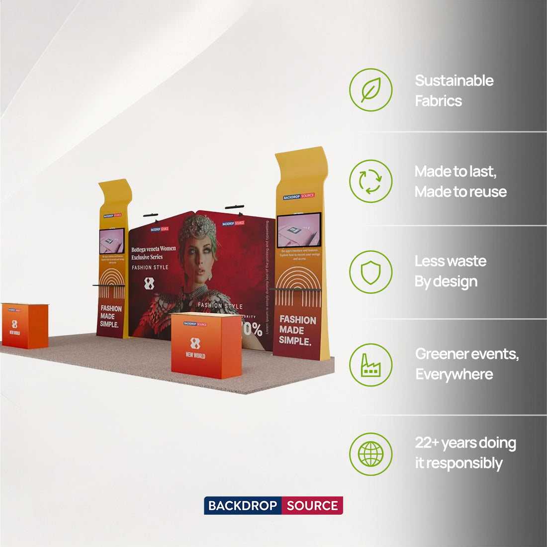 Portable Exhibit Display 20ft x 10ft - Model 22