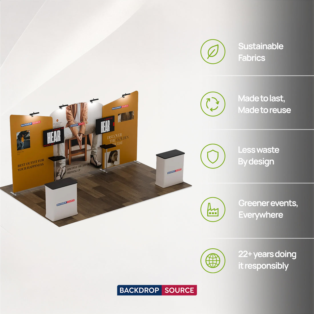 Portable Exhibit Display 20ft x 10ft - Model 8
