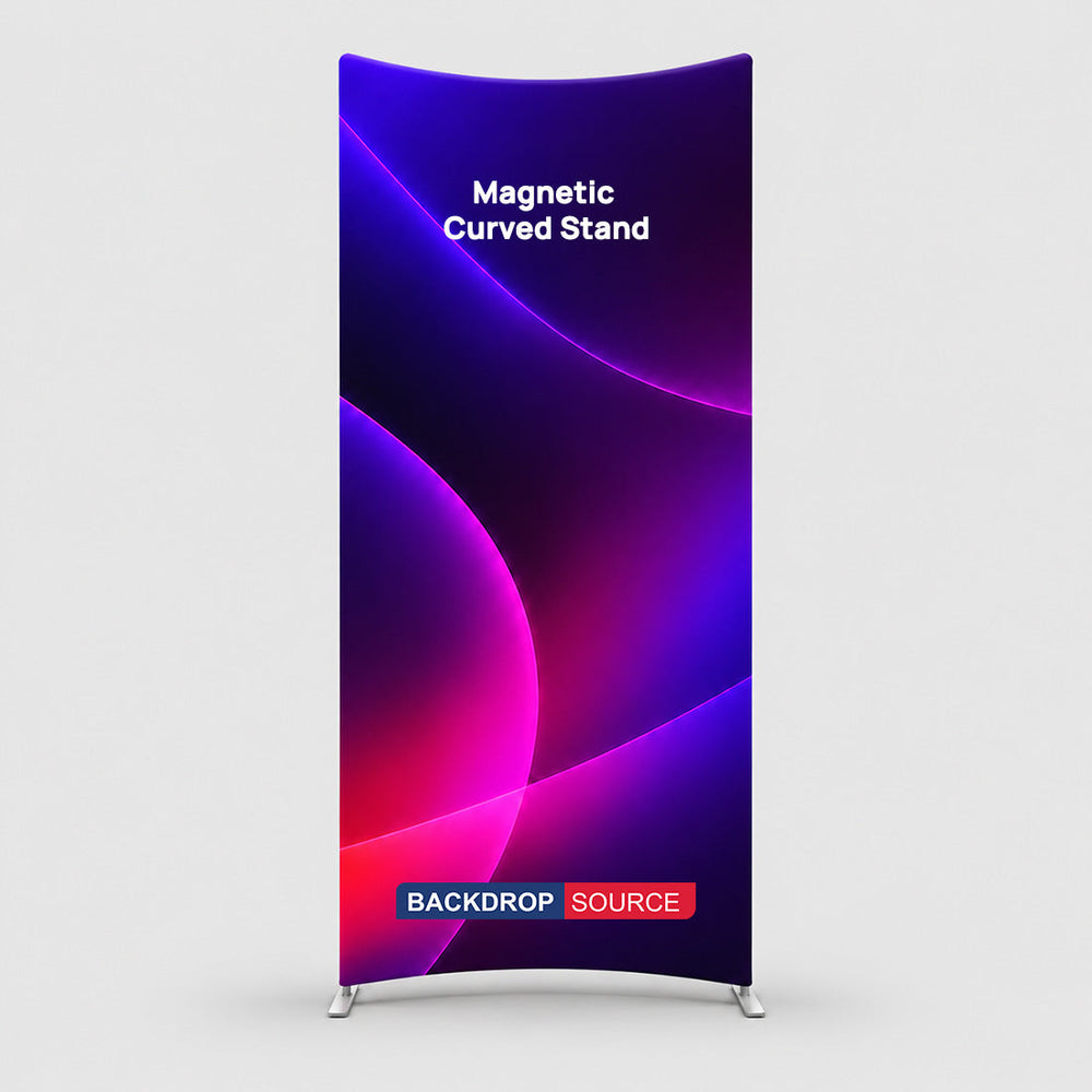 Magnetic Curved Fabric Banner Stand - included in Magnetic Fabric Banner Stand Exhibition Kit with Oval Header