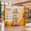 Portable Pop-Up Display Wall with Shelving (Dual-Side Print)