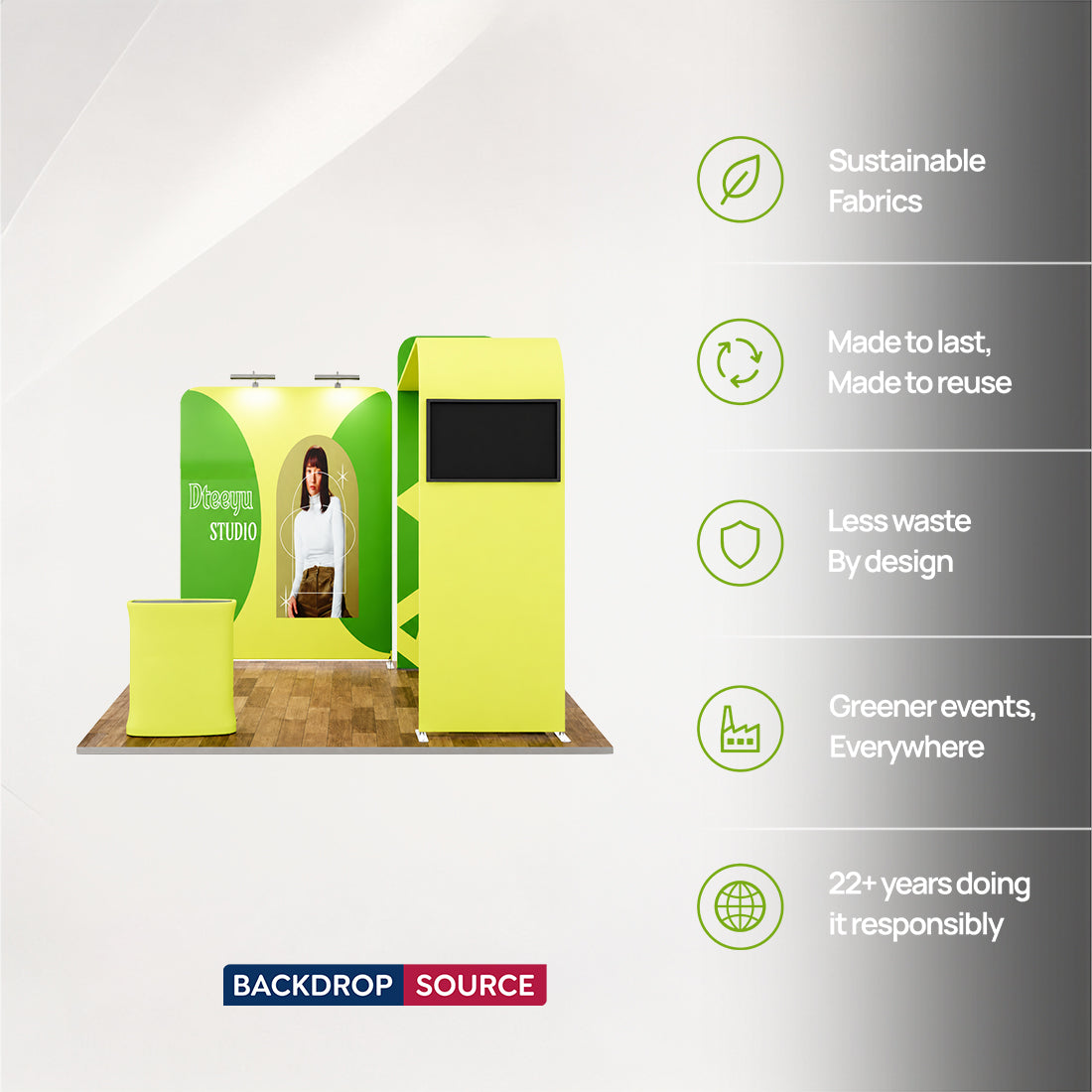 Premium Modular L Arch TV Display Exhibition Kit for 10ft Wide Booths