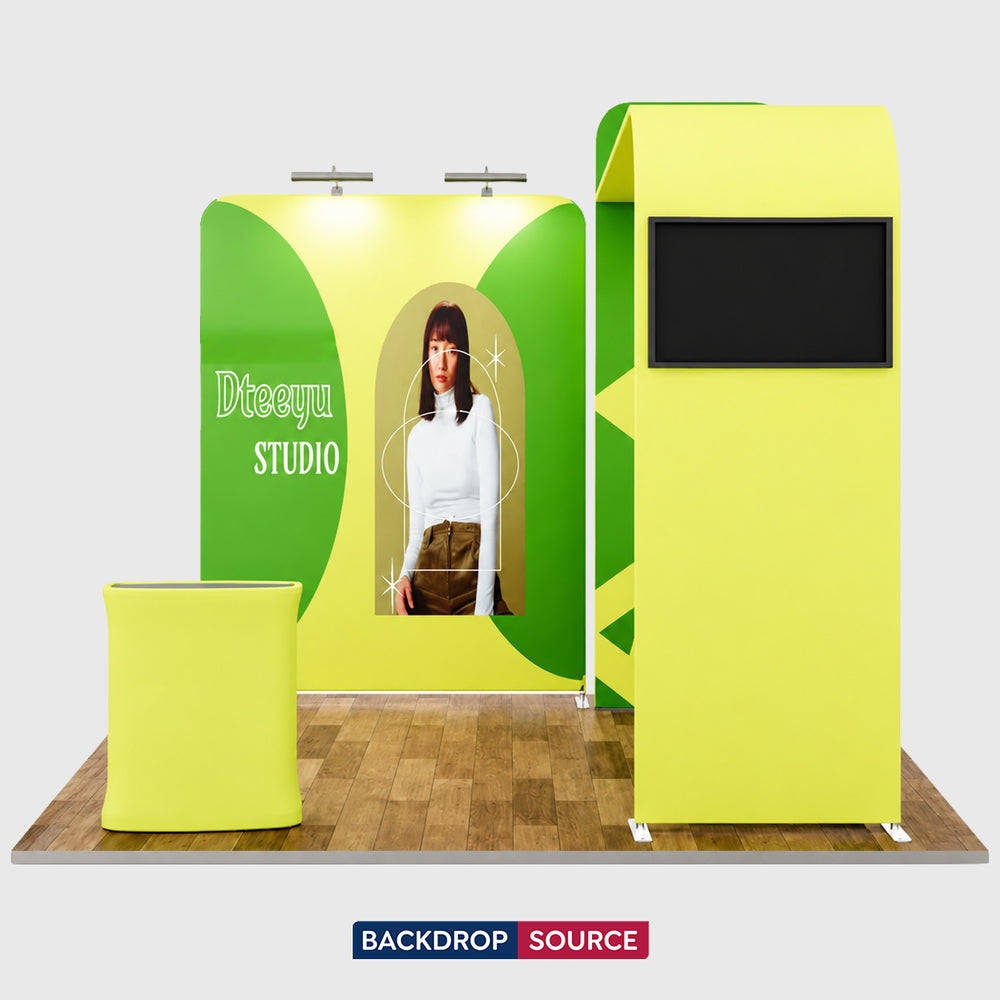 Premium Modular L Arch TV Display Exhibition Kit for 10ft Wide Booths