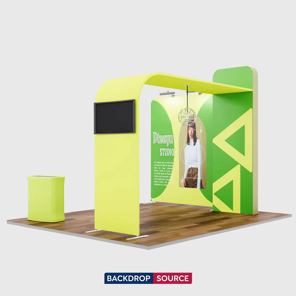 Premium Modular L Arch TV Display Exhibition Kit for 10ft Wide Booths