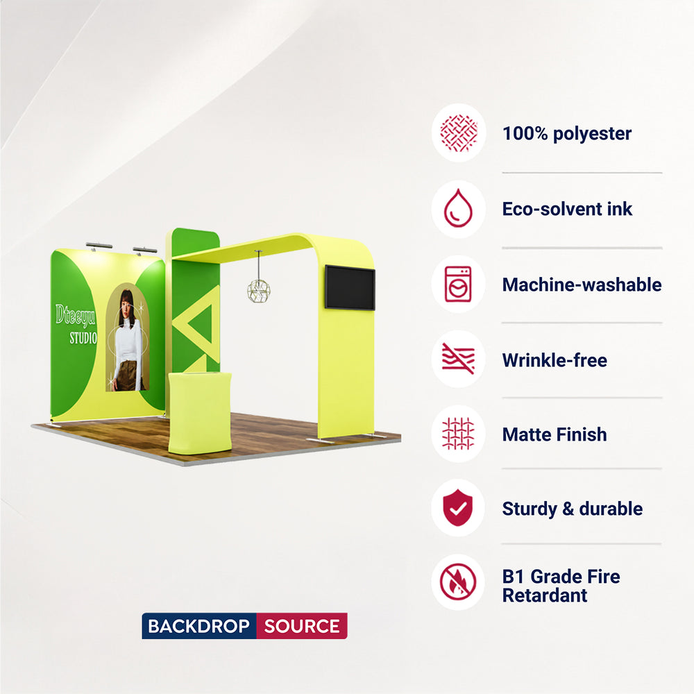Premium Modular L Arch TV Display Exhibition Kit for 10ft Wide Booths
