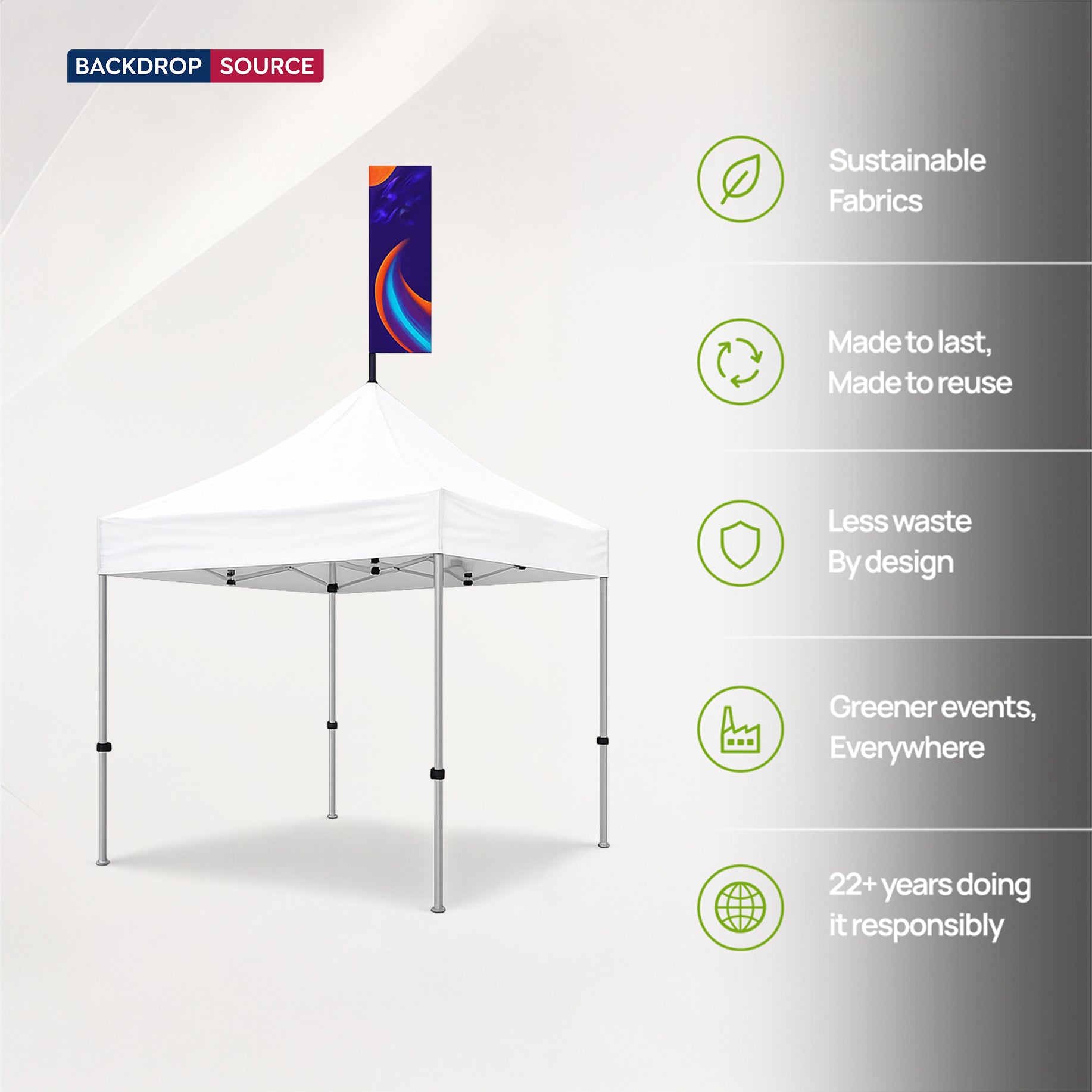 Printed Fabric Canopy Peak Flag