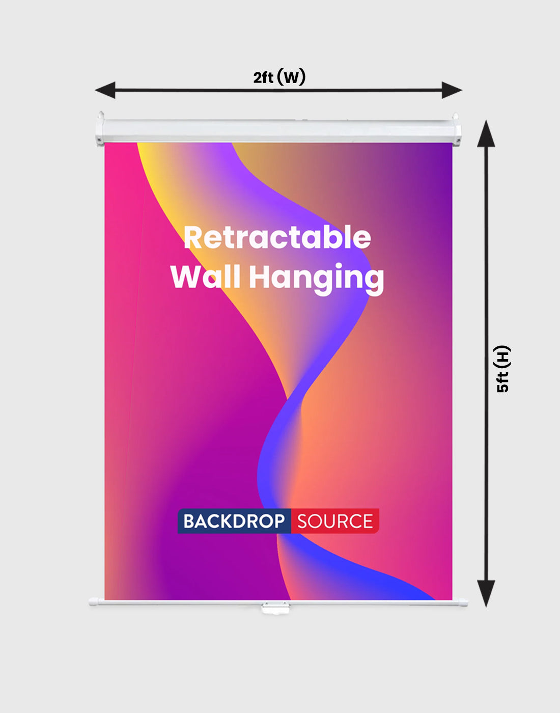 Custom Retractable Wall Hanging Backdrop with Clamps