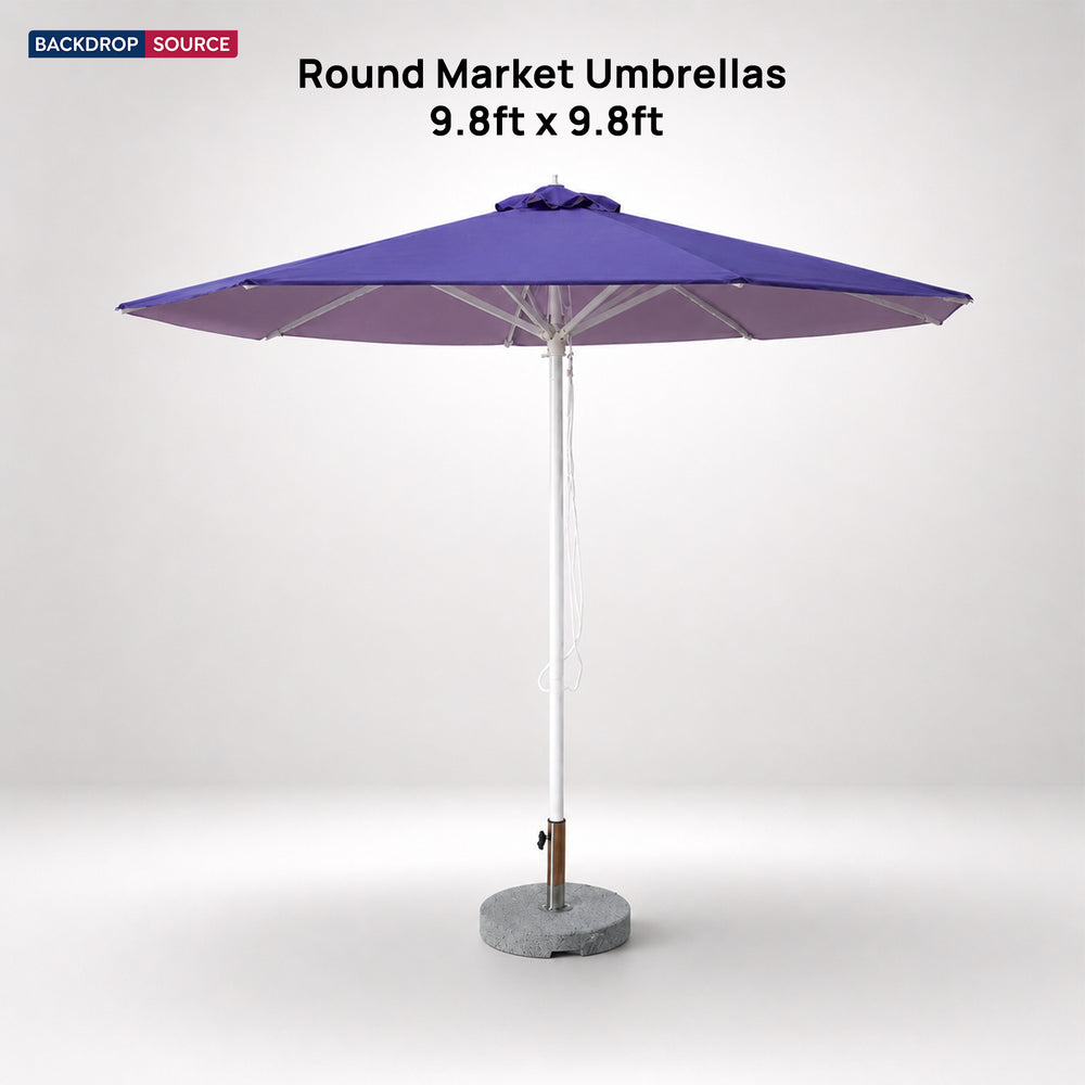 Round Market Umbrellas – 9.8ft x 9.8ft