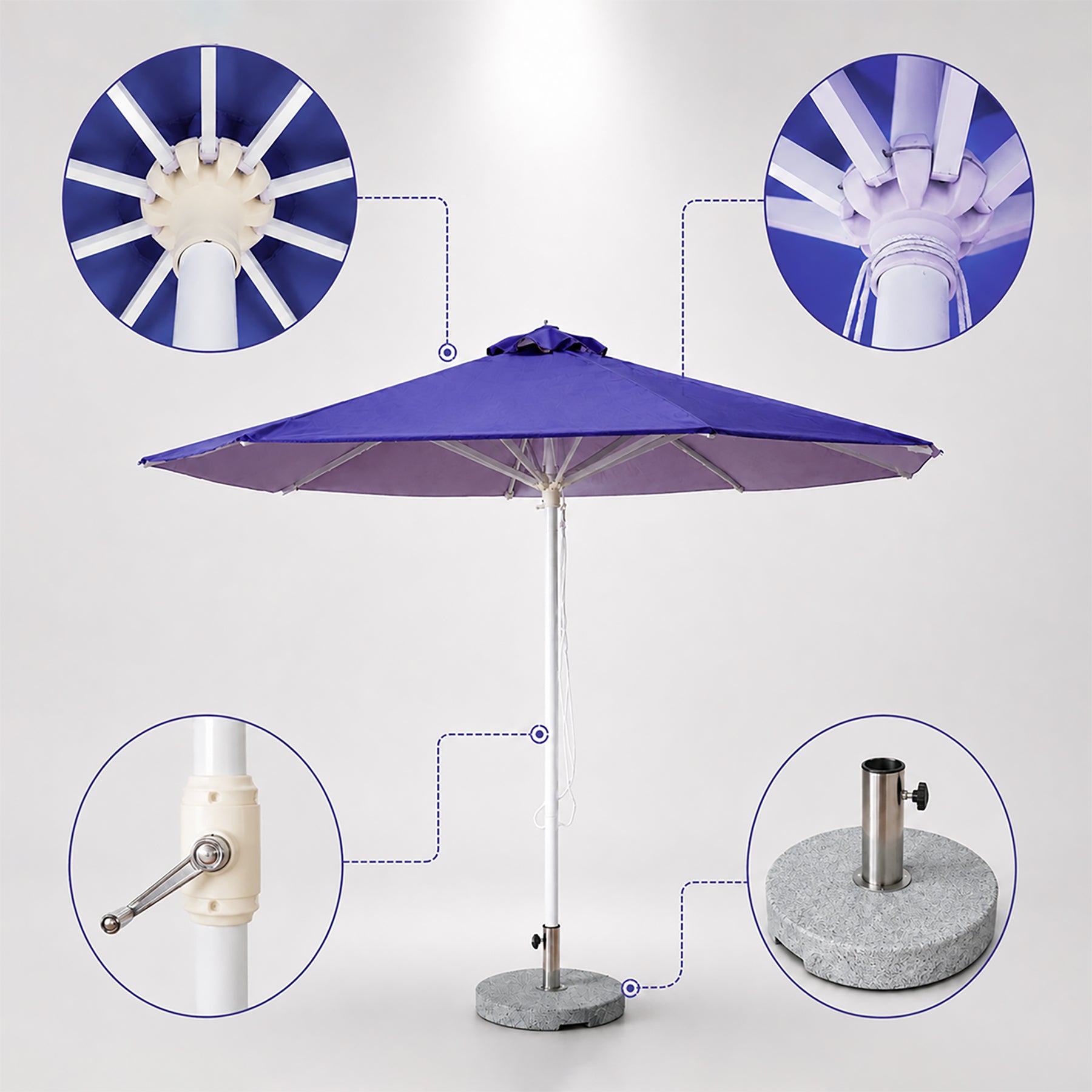 Round Market Umbrellas – 9.8ft x 9.8ft