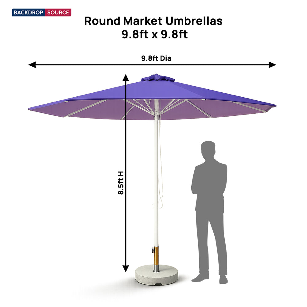 Round Market Umbrellas – 9.8ft x 9.8ft