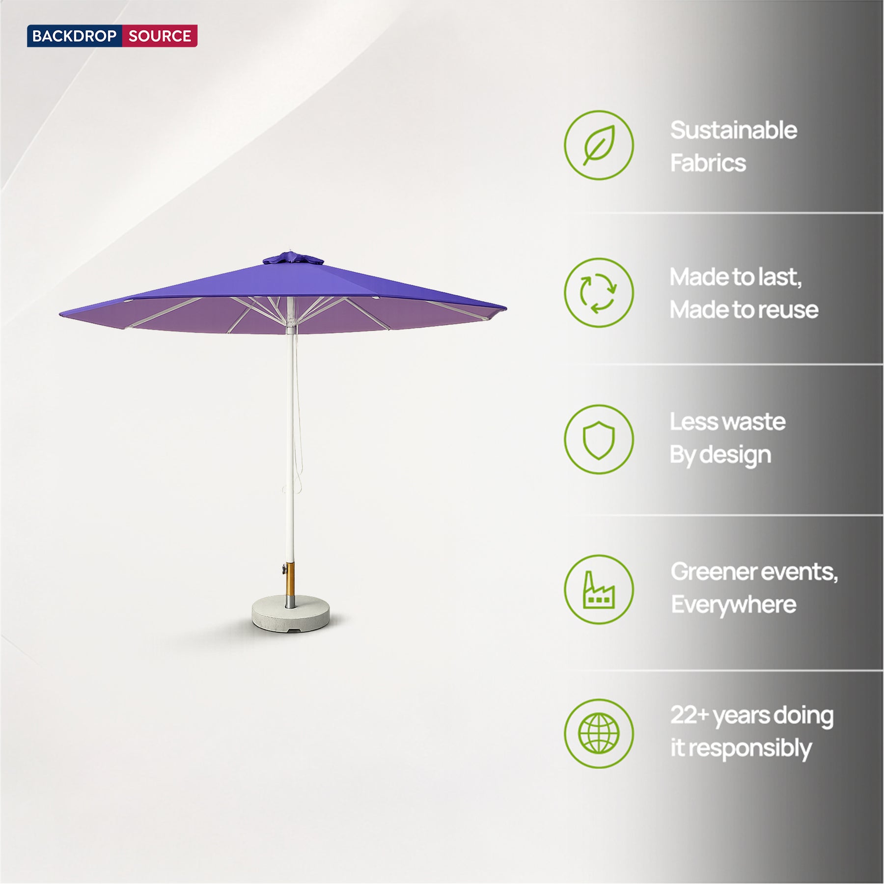 Round Market Umbrellas – 9.8ft x 9.8ft