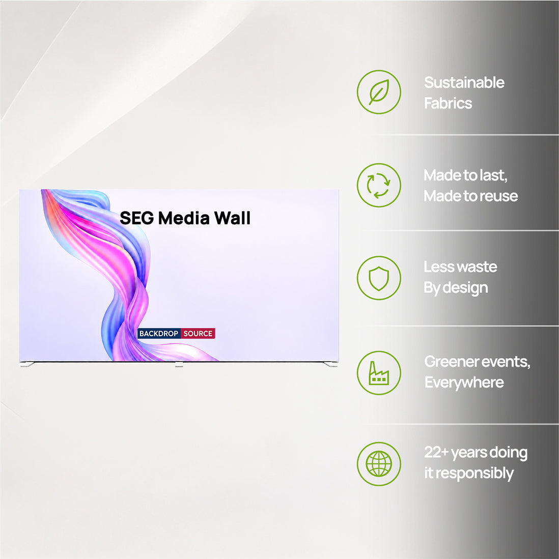 SEG Fabric Media Wall - 20ft Wide